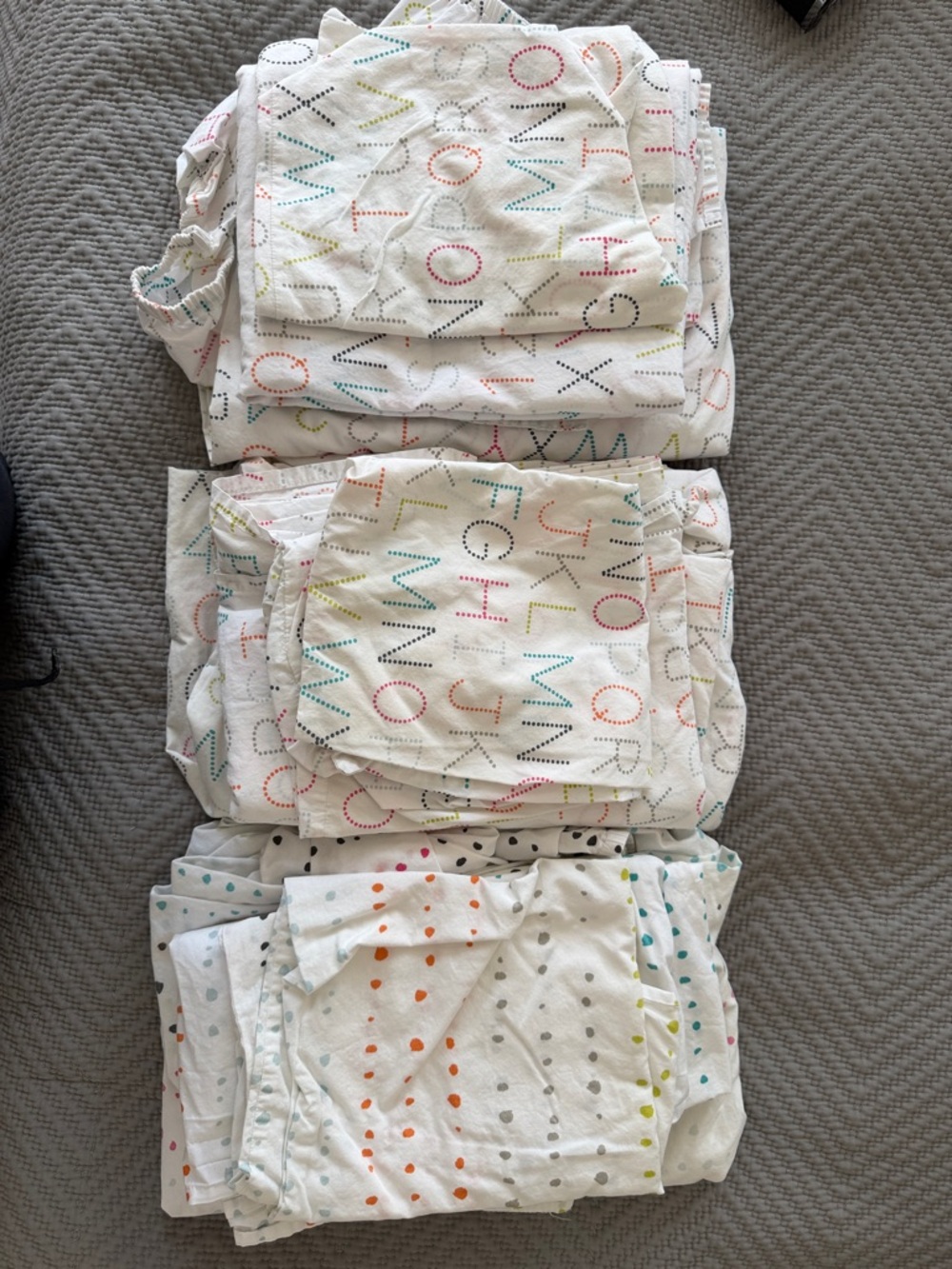 Pehr Petit - 3 sets of twin sheets, each with top, fitted, and pillow case